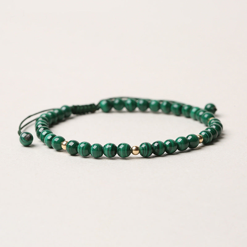 Buddha Stones ​​4 mm Natürliches Malachit-Armband zum Schutz und zur Beruhigung - image 3