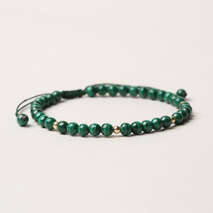 Buddha Stones ​​4 mm Natürliches Malachit-Armband zum Schutz und zur Beruhigung - image 3