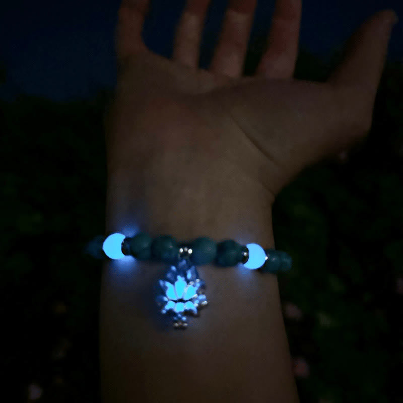 Buddha Stones, tibetisches Türkis, Leuchtstein, leuchtende Perlen, Lotus-Schutzarmband - image 6