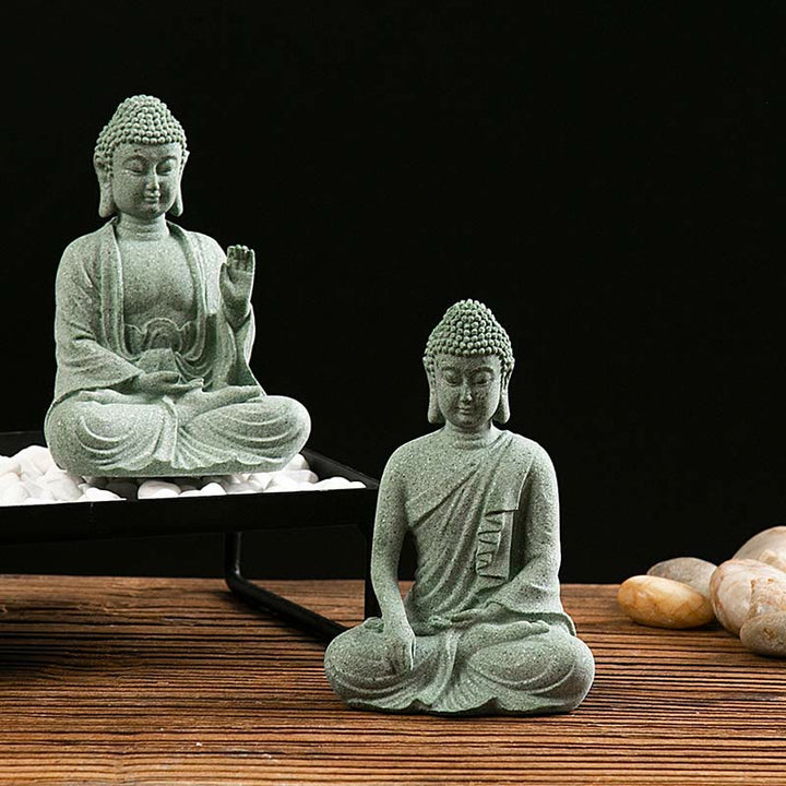 Tibetische Meditation Kontemplation Buddha Gelassenheit Mitgefühl Statue Figur Dekoration - image 3