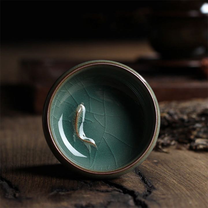 Buddha Stones ​​Bunte Koi Fisch Keramik Teetasse Kung Fu Tee Tasse Schüssel - Ein Koi-Karpfen (7,8 cm × 3,4 cm × 60 ml) - image 11