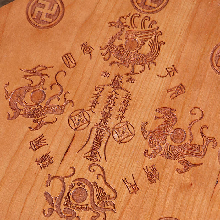 Feng Shui Bagua-Karte, Pfirsichholz, fünf Kaisermünzen, chinesischer Knoten, Gleichgewicht, Energiekarte, Spiegel - image 6