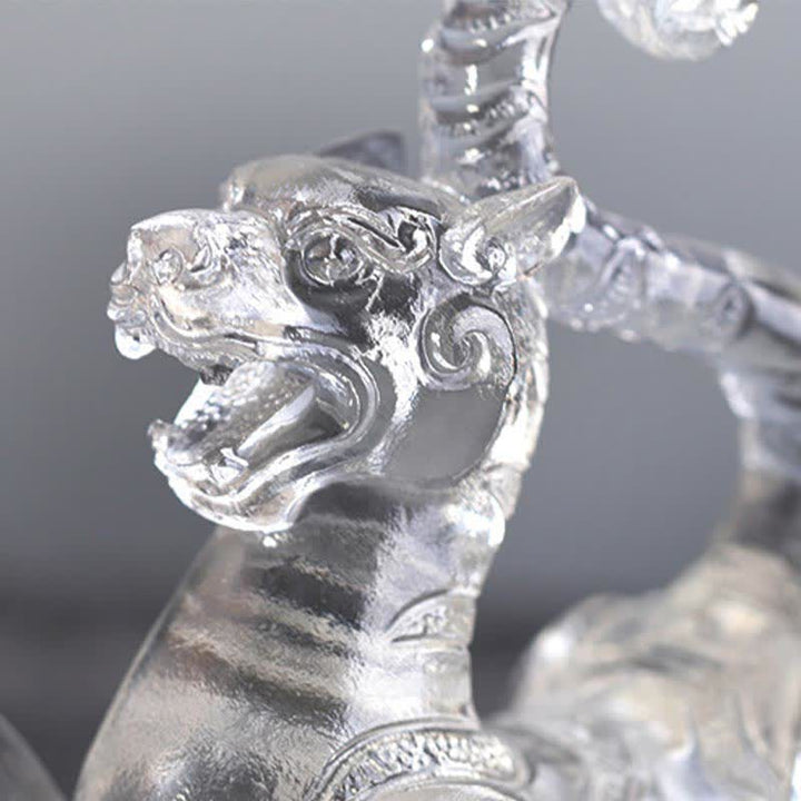 Buddha Stones, Feng Shui, vier Symbole, azurblauer Drache, handgefertigt, Liuli-Kristall, Kunststück, Dekoration für Zuhause und Büro - image 6