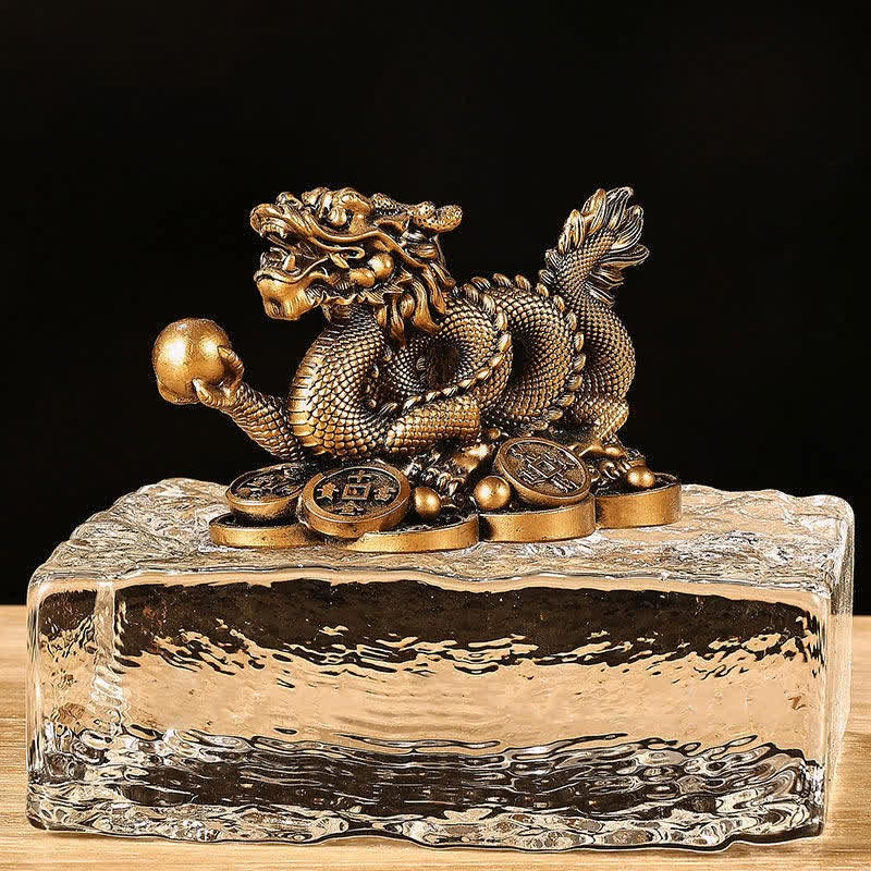 Buddha Stones, Feng Shui, Drache, Kupfermünze, Reichtum, Erfolg, Glück, Dekoration - Braun - 11 cm × 6 cm × 7 cm - image 9
