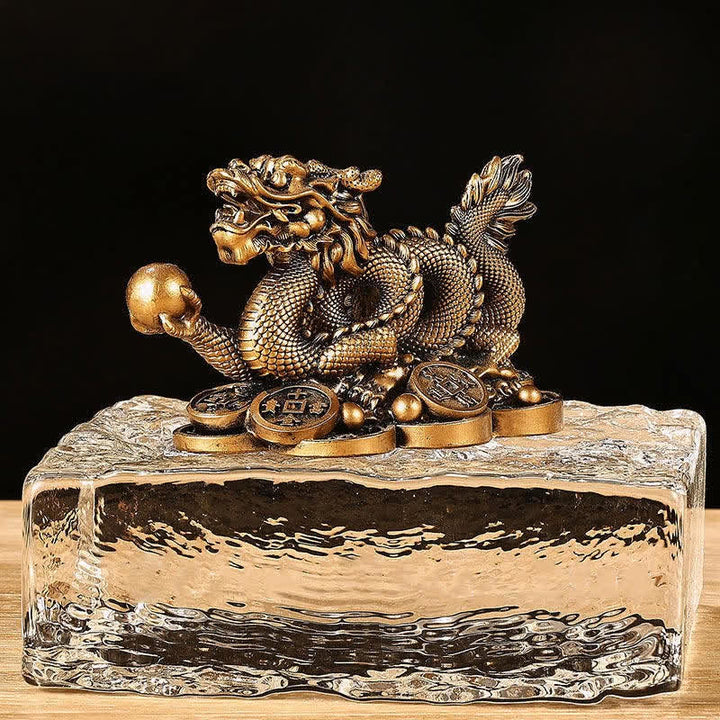 Buddha Stones, Feng Shui, Drache, Kupfermünze, Reichtum, Erfolg, Glück, Dekoration - Braun - 11 cm × 6 cm × 7 cm - image 9