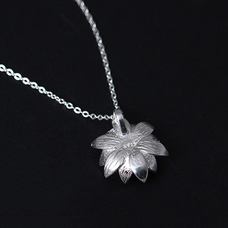 Buddha Stones 925 Sterling Silber Lazurit Lotusblume Selbstpflege-Halskettenanhänger - image 7
