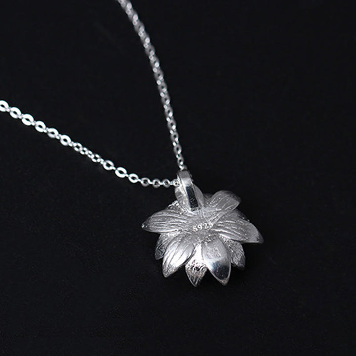 Buddha Stones 925 Sterling Silber Lazurit Lotusblume Selbstpflege-Halskettenanhänger - image 7
