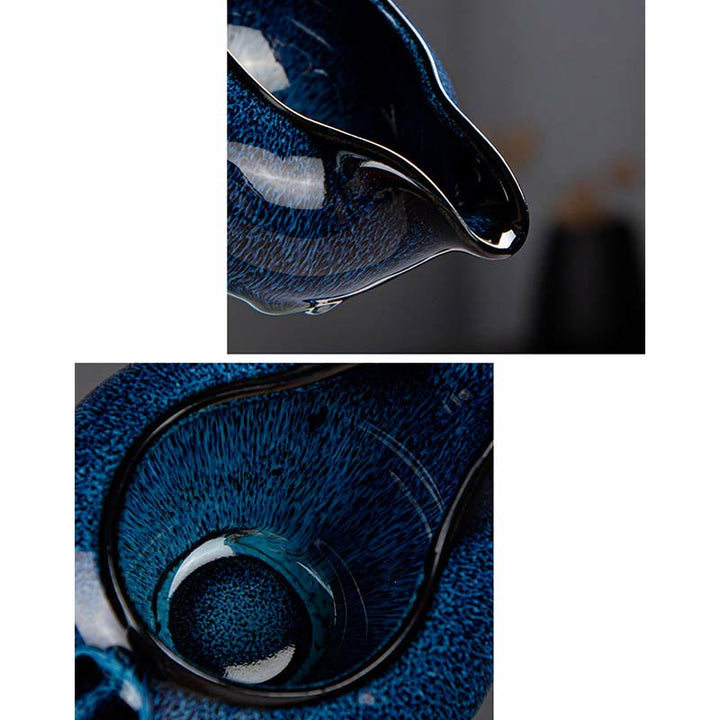 Buddha Stones, blauer Farbverlauf, chinesischer Gongfu-Tee, Keramik-Teekanne, tragbares Geschenkbeutel-Box-Set - image 18