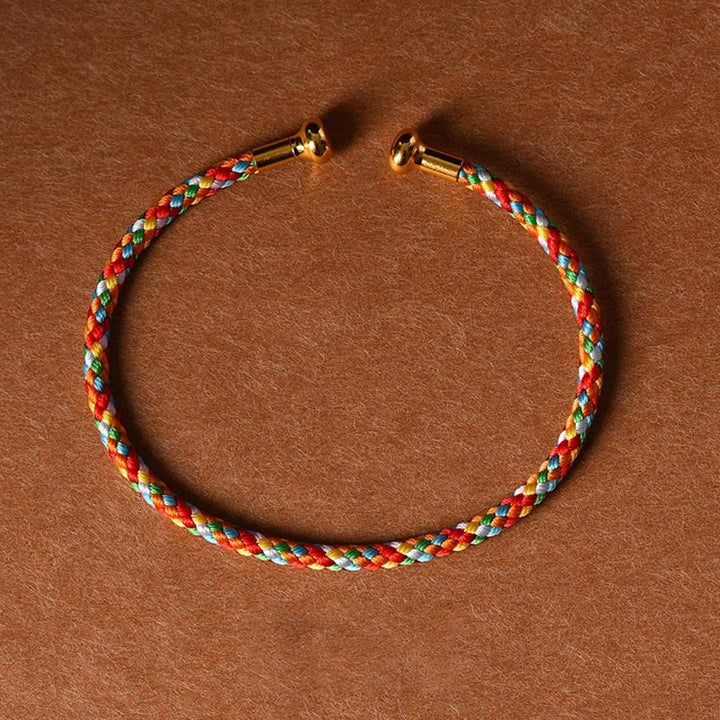 Buddha Stones, schlichtes Design, handgefertigtes Glücksgeflecht-Manschettenarmband - Bunt - image 18