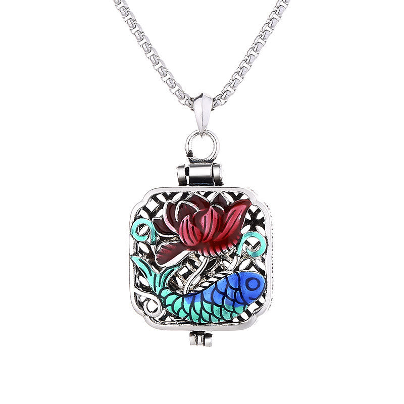 Buddha Stones, Koi-Fisch, Lotus, Kupfermünzen, Glück, Ghau, Gebetsbox, Halsketten-Anhänger - image 6