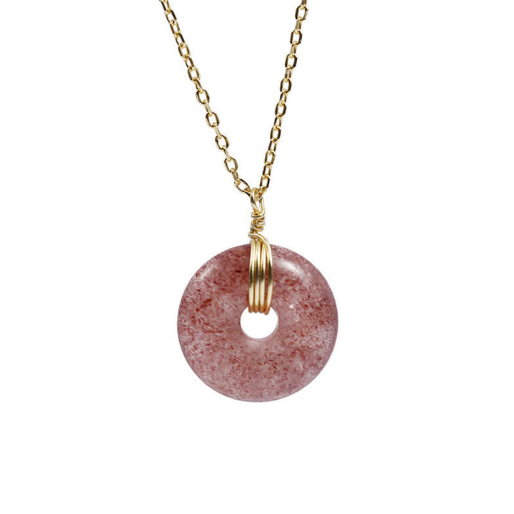 Buddha Stones 925 Sterling Silber Erdbeerquarz Heilende Positive Halskette - image 8