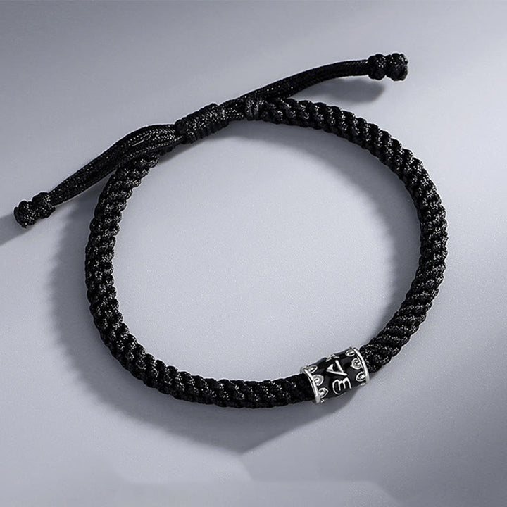 Buddha Stones 925 Sterling Silber Om Mani Padme Hum Peace geflochtenes Armband - image 2