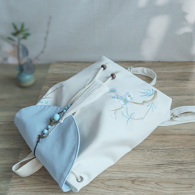 Handgemachter, bestickter Canvas-Rucksack mit Buddha Stones und großer Kapazität - image 45