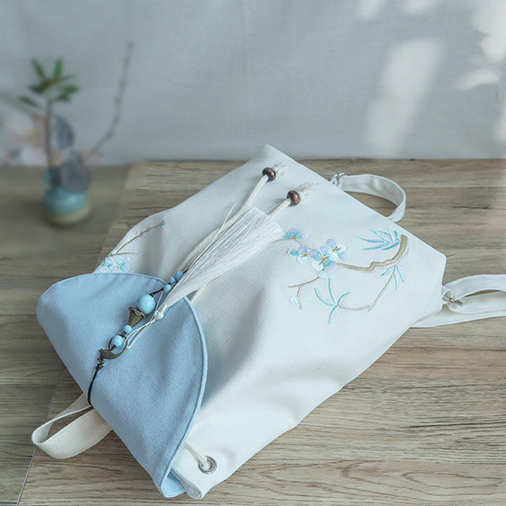 Handgemachter, bestickter Canvas-Rucksack mit Buddha Stones und großer Kapazität - image 45
