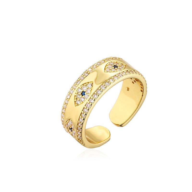Buddha Stones Evil Eye Glück Segen Kupferlegierung Ring