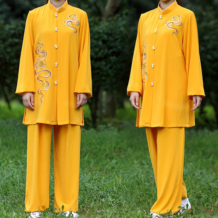 Buddha Stones, verheißungsvolle Wolken, Stickerei, Meditation, Gebet, spirituell, Zen, Tai Chi, Qigong, Praxis, Unisex-Kleidungsset - image 9