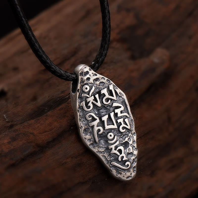 Buddha Stones, tibetisches 925er-Sterlingsilber, Om Mani Padme Hum Dorje Vajra, gravierter Stärke-Halskettenanhänger - image 8