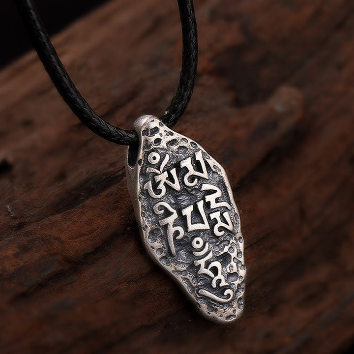 Buddha Stones, tibetisches 925er-Sterlingsilber, Om Mani Padme Hum Dorje Vajra, gravierter Stärke-Halskettenanhänger - image 8