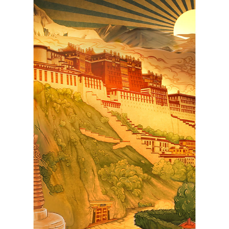 Tibet Potala Palast Papier LED Schnitzlampe Kunst Nachtlichter Kreative LED Tischlampe - image 7