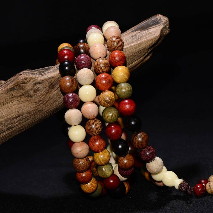 Buddha Stones, 108 Perlen, Wenge-Holz, Mala, Segen, Meditationsarmband