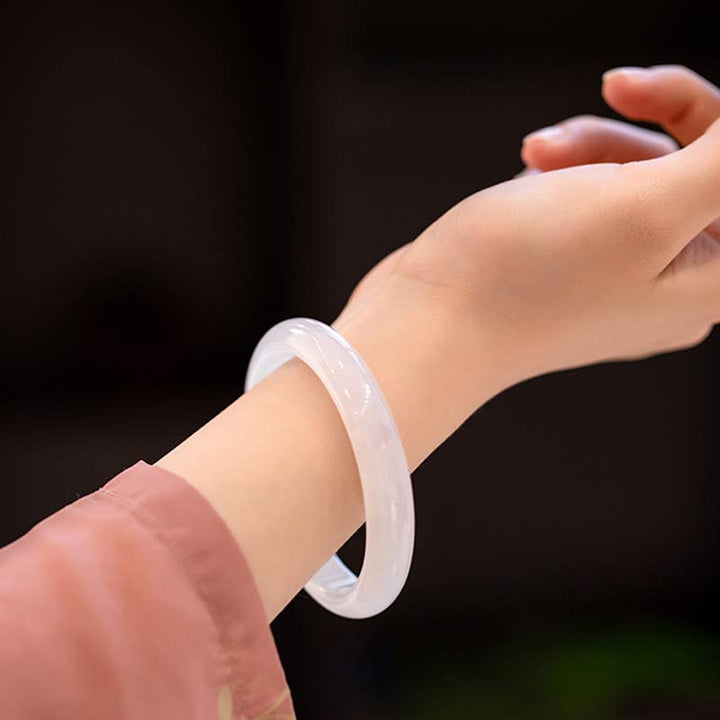 Buddha Stones Natural Chalcedon Harmony Positive Armband Armreif - image 6