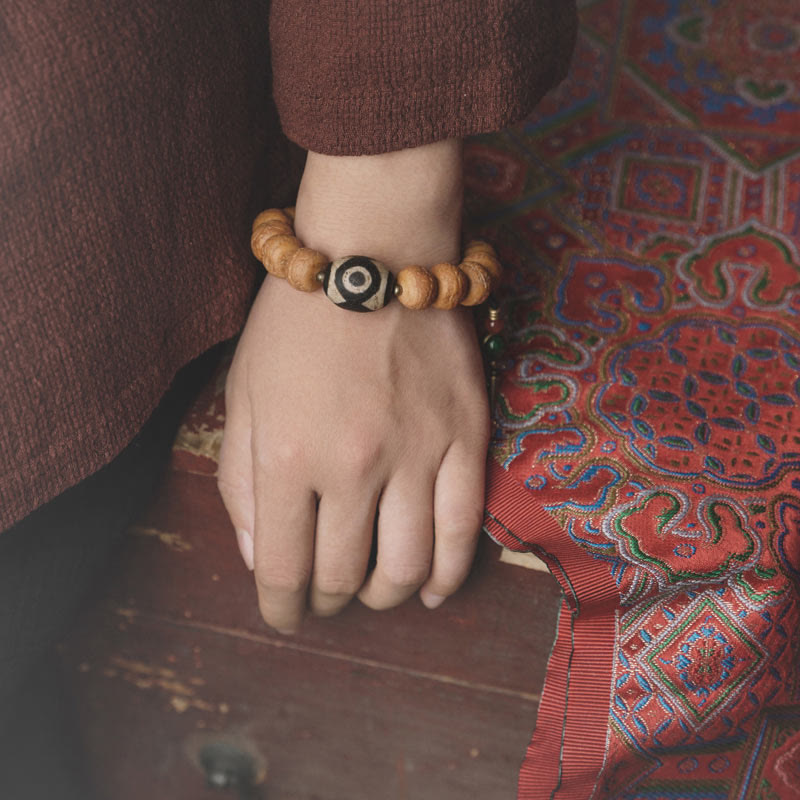 Buddha Stones Tibetisches Bodhi-Samen-Dzi-Perlen-Friedens-Charm-Armband (Mala) - image 4