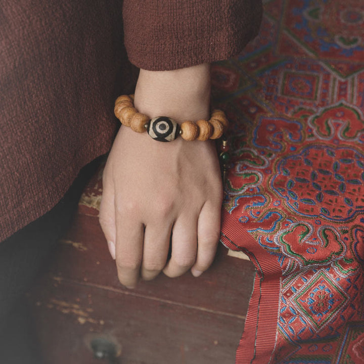 Buddha Stones Tibetisches Bodhi-Samen-Dzi-Perlen-Friedens-Charm-Armband (Mala) - image 4