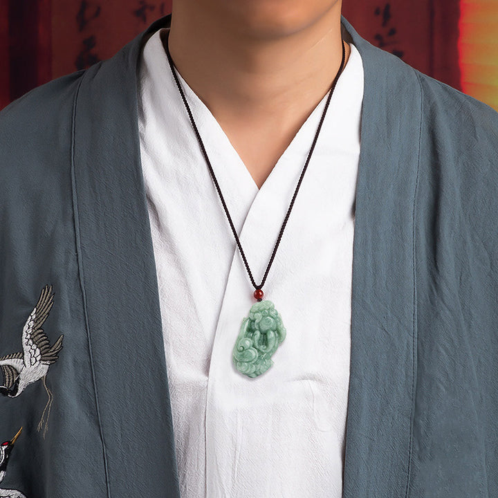 Buddha Stones Jade PiXiu Reichtum Glück String Halskette Anhänger - image 3