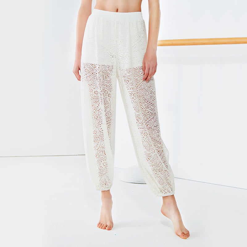 Buddha Stones Cashew Flowers Pattern Lockere Haremshose Damen Yogahose mit seitlichem Schlitz