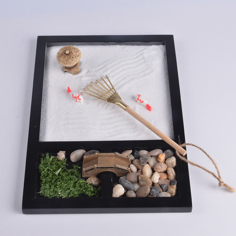 Koi-Fisch, kleine Brücke, ruhige Friedensmeditation, Zen-Gartendekoration - image 2