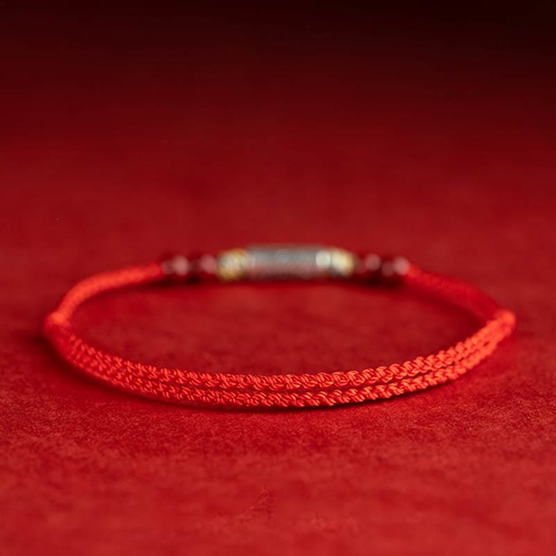 Buddha Stones Handgefertigtes geflochtenes Armband/Fußkettchen aus 925er Sterlingsilber mit Koi-Fisch- und Zinnoberperlen - image 4