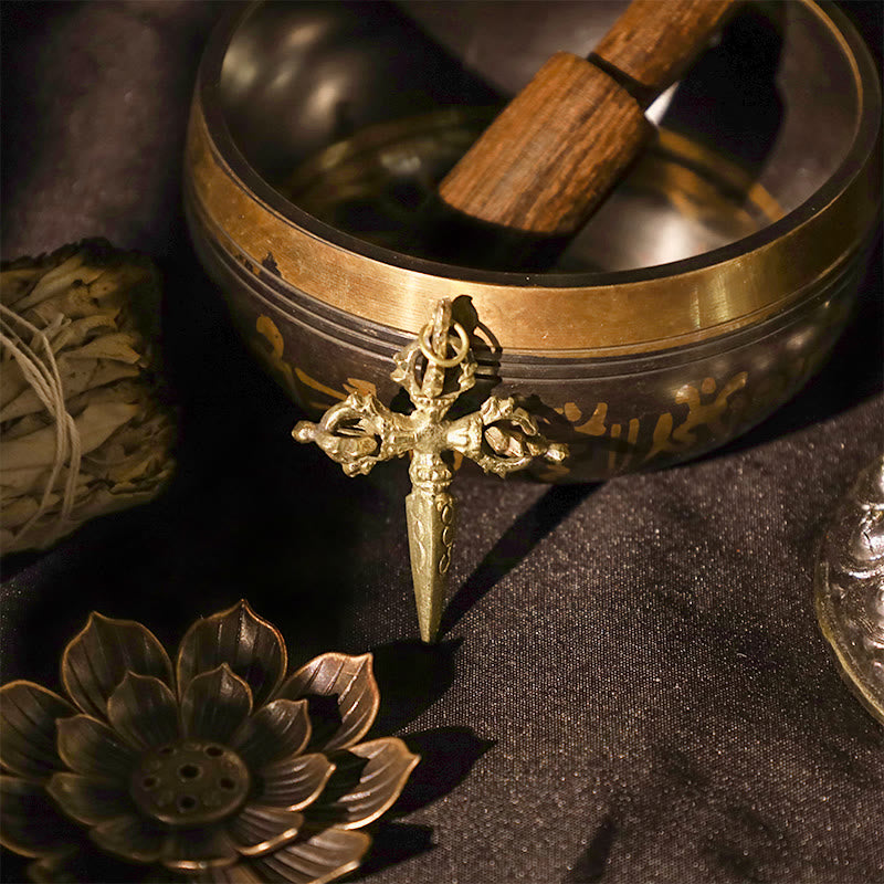 Buddha Stones Nepal Handgefertigter Doppel-Dorje-Vajra aus Kupfer, Symbol der Erleuchtung und Stärke - image 3