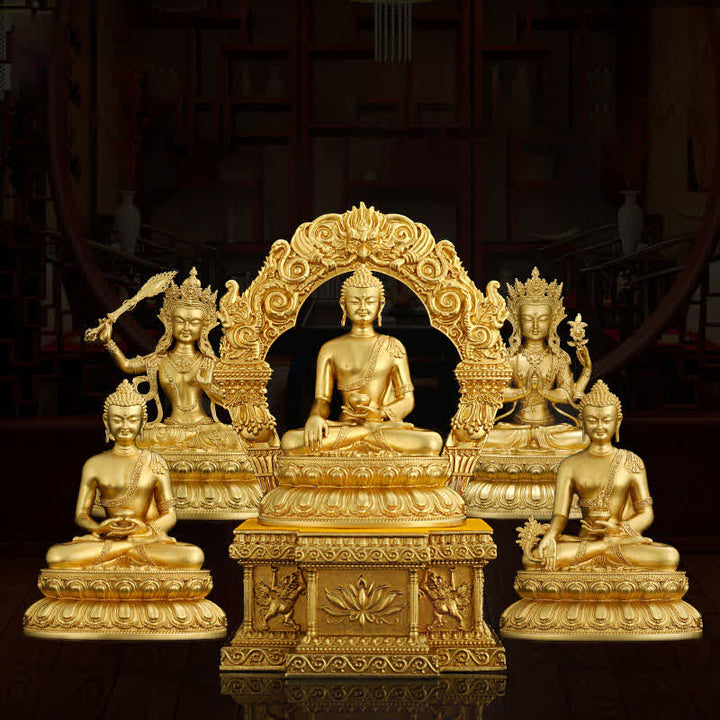 Shakyamuni Amitabha Medizin-Buddha-Figur, Gelassenheit, Kupferstatue, Heimdekoration - image 0