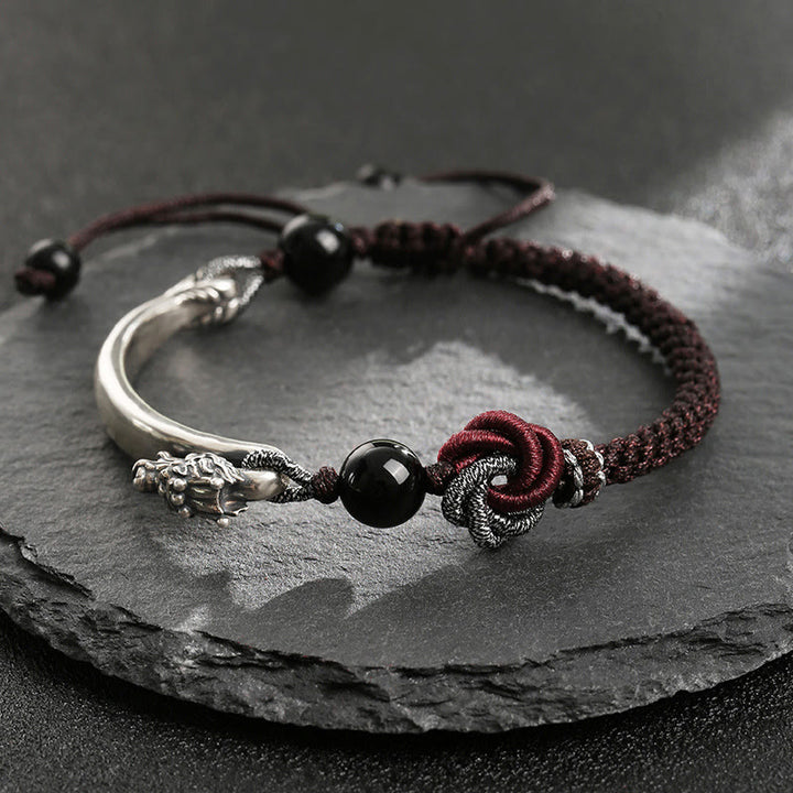 Handgefertigtes geflochtenes Armband aus 925er-Sterlingsilber mit Buddha Stonesn - 16+8cm - image 0