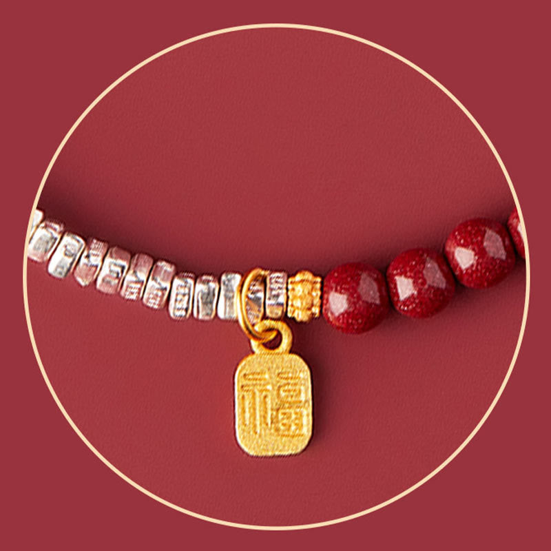 Buddha Stones 925 Sterling Silber Cinnabar Fu Charakter Segensarmband - image 8