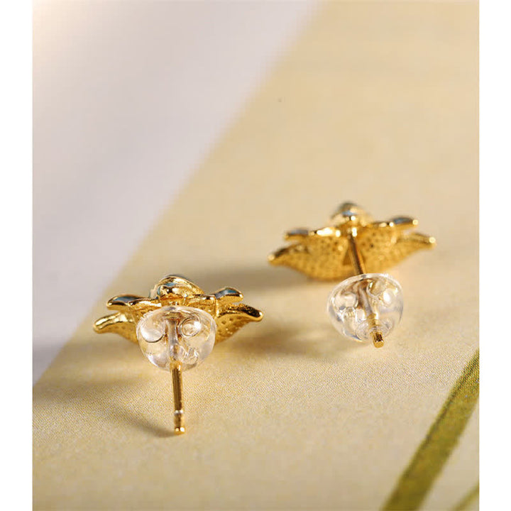 925 Sterling Silber Hetian Cyan Jade Lotusblume Erfolgsohrringe - image 4