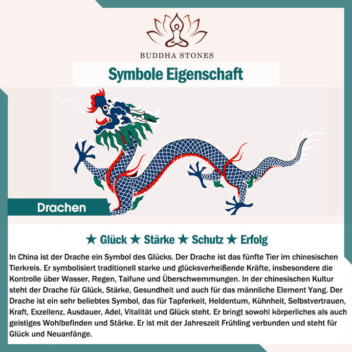 Ohrstecker aus 925er-Sterlingsilber mit Buddha Stonesn, Design „Jahr des Drachen“, Glücksschutz