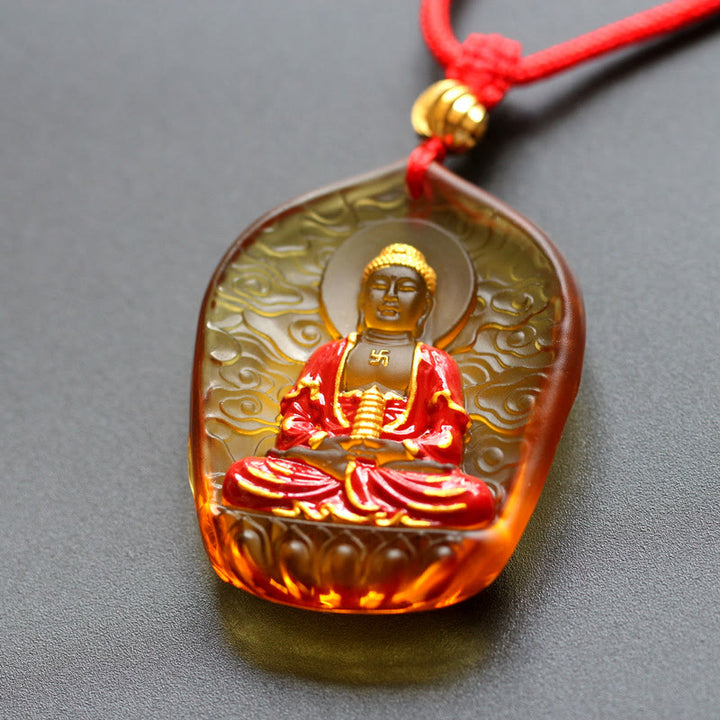 Buddha Stones, Tibet-Medizin-Buddha-Liuli-Kristall, Mitgefühl, Halsketten-Anhänger - Glückverheißende Wolken Medizin Buddha - image 6