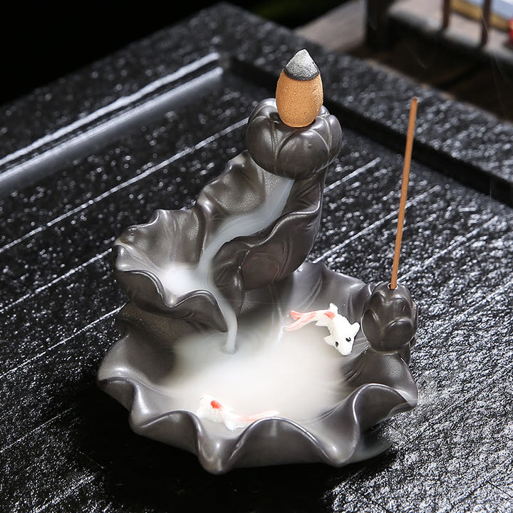 Buddha Stones Koi Fish Lucky Räuchergefäß Dekoration - Koi-Karpfen - image 0