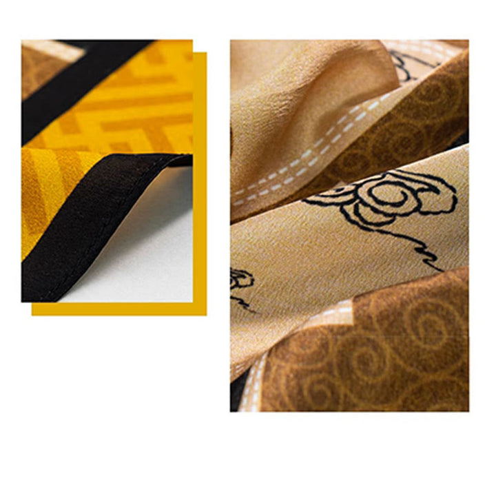 Buddha Stones, Dschungel-Ölgemälde, verheißungsvolle Wolken, Schal aus 100 % Maulbeerseide, doppelseitiger Seidenhalsschal der Premiumklasse 6A - image 23