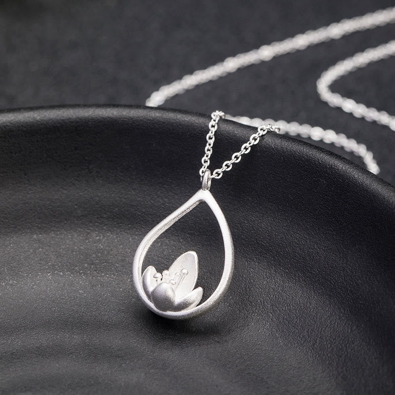 Buddha Stones 925 Sterling Silber Lotusblume Floral Erleuchtung Halskette Anhänger - image 4