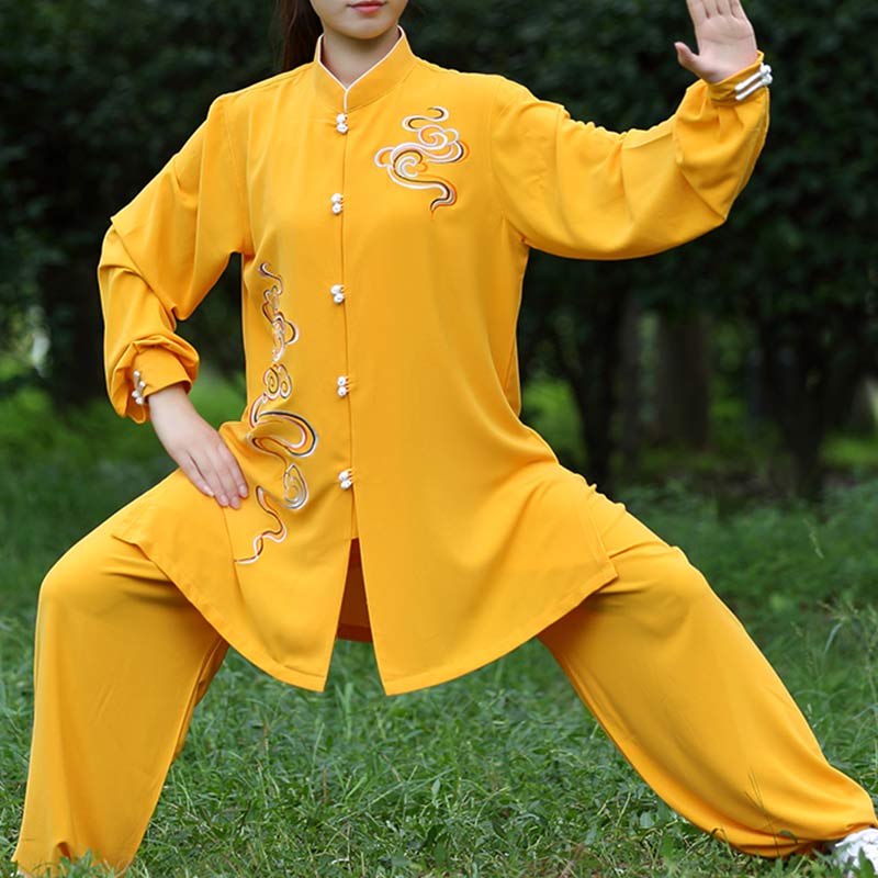 Buddha Stones, verheißungsvolle Wolken, Stickerei, Meditation, Gebet, spirituell, Zen, Tai Chi, Qigong, Praxis, Unisex-Kleidungsset - image 2