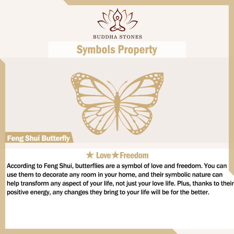 Buddha Stones Armband mit natürlichem Erdbeerquarz, heilendem positiven Schmetterlings-Charm