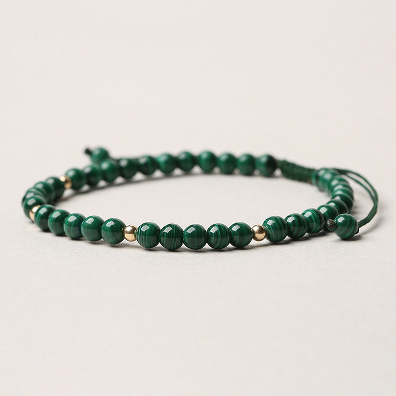 Buddha Stones ​​4 mm Natürliches Malachit-Armband zum Schutz und zur Beruhigung - image 2