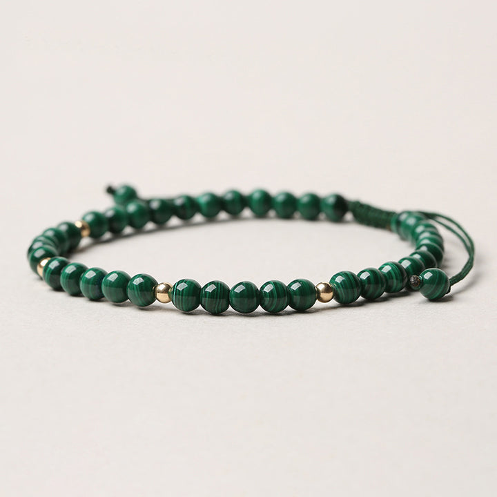 Buddha Stones ​​4 mm Natürliches Malachit-Armband zum Schutz und zur Beruhigung - image 2