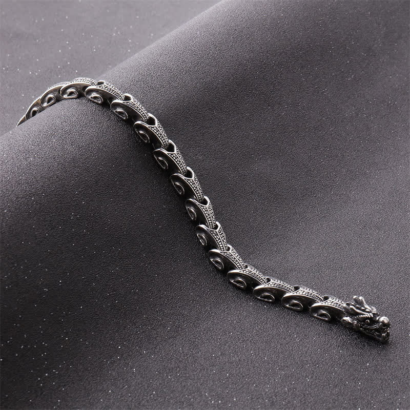 Buddha Stones Drachenmuster Titan Stahl Schutz Halskette Anhänger Armband - image 8