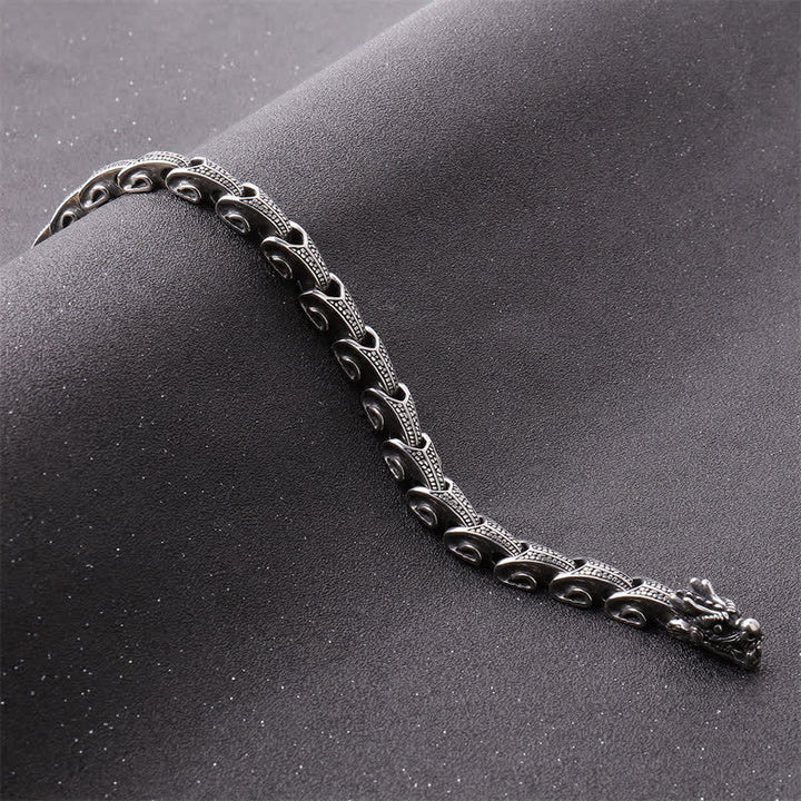 Buddha Stones Drachenmuster Titan Stahl Schutz Halskette Anhänger Armband - image 8