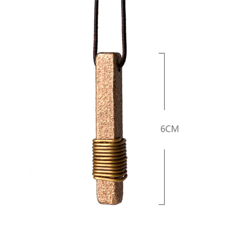 Buddha Stones ​​Vintage-Halskette mit strukturiertem Design aus Messing und Kupfer – Anhänger für Reichtum - image 12