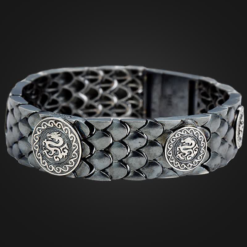 Buddha Stones 925 Sterling Silber Drachenschuppen Glück Erfolg Armband Armreif - image 4