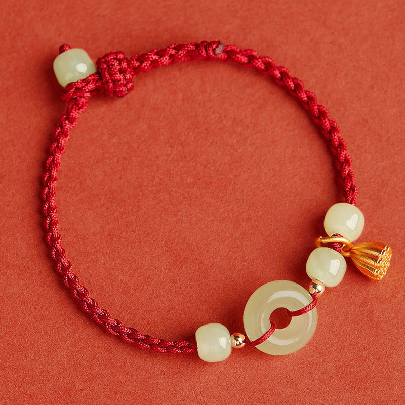 Buddha Stones Rundes Friedensarmband mit Jade-Lotus-Motiv, Symbol für Glück, Fülle und Reichtum - image 4